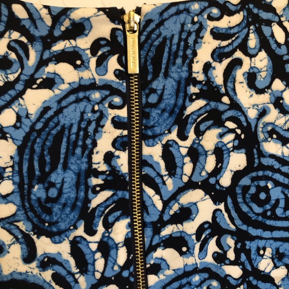 Michael Kors Sexy Paisley Pattern Dress Blue/white/black Size 4 - Picture 11 of 13